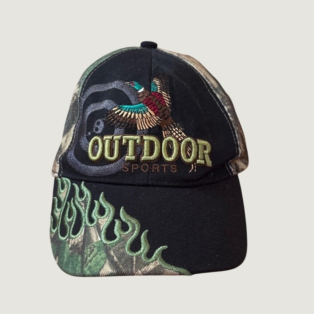 Golden Lion Hat Mens Black Camo Outdoor Sports Pheasant Flame SIZE OSFA